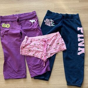 PINK Victoria's Secret Purple Lounge Wear lot of 3